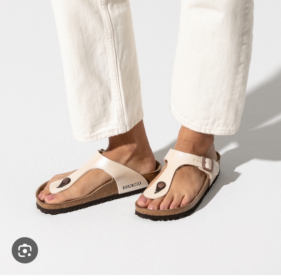 Birkenstock Shoes - Birkenstock Gizeh In Graceful Pearl White Size 40 US 9